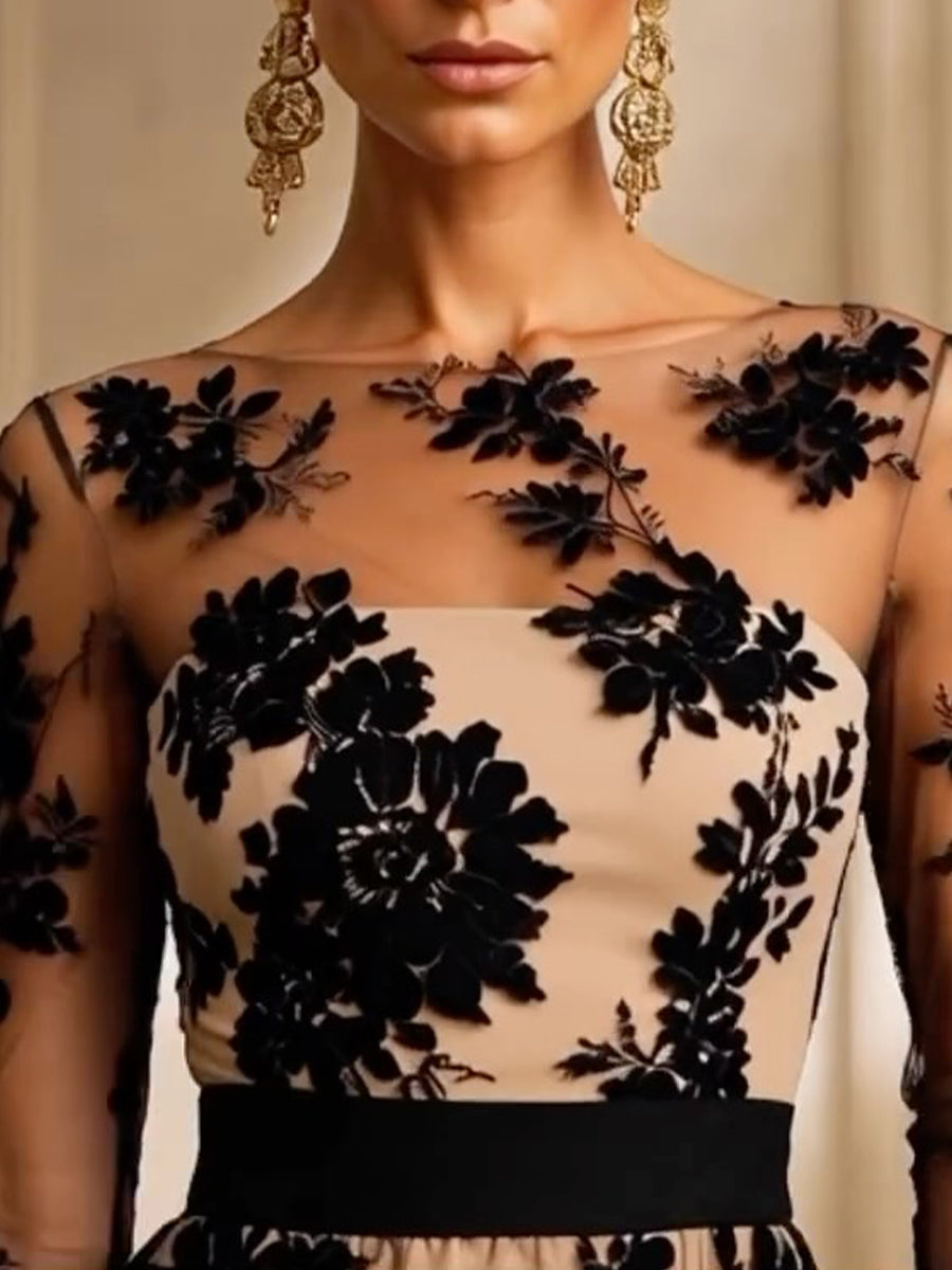 Adrielle | Elegantes Kleid mit floraler Spitze
