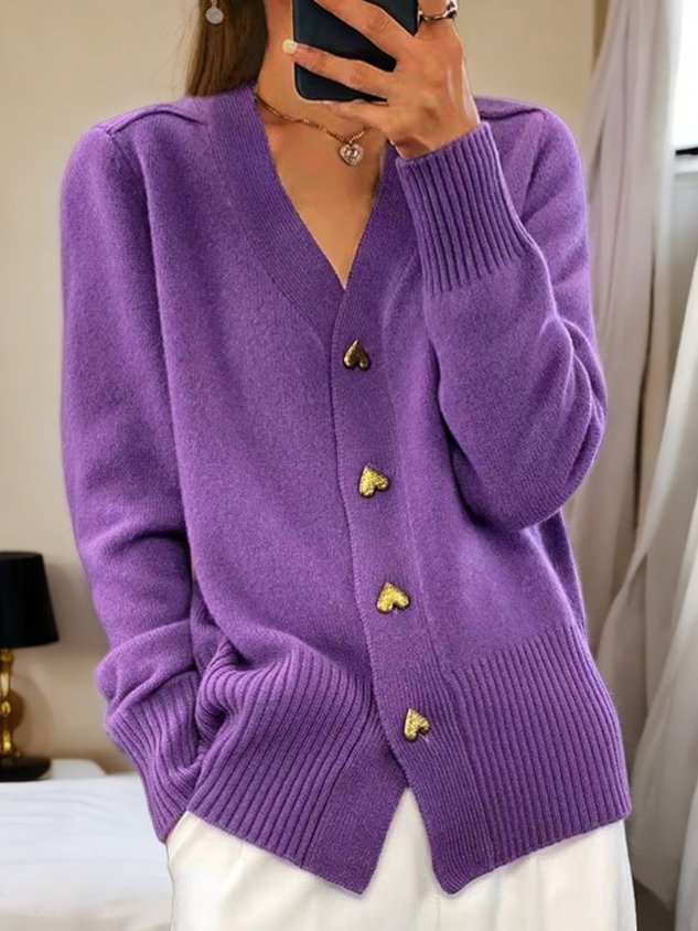 Noemi - Gestrickte Herz-Strickjacke