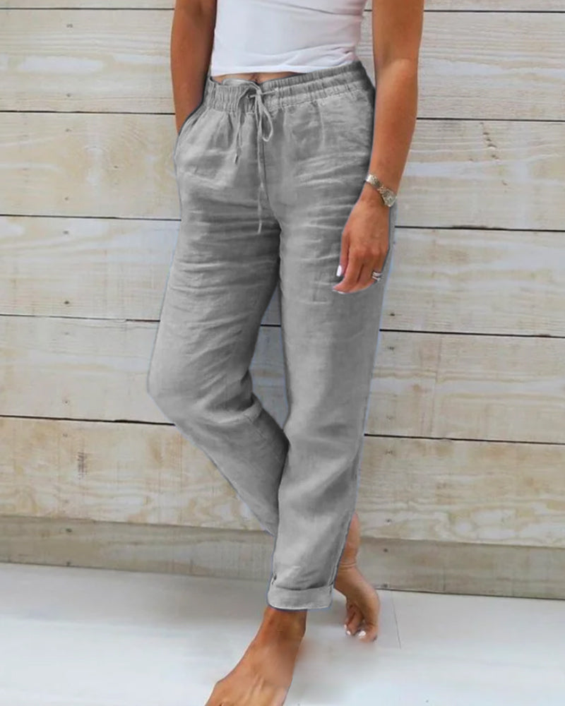 Zaria – Bequeme Leinenhose mit elastischem Bund