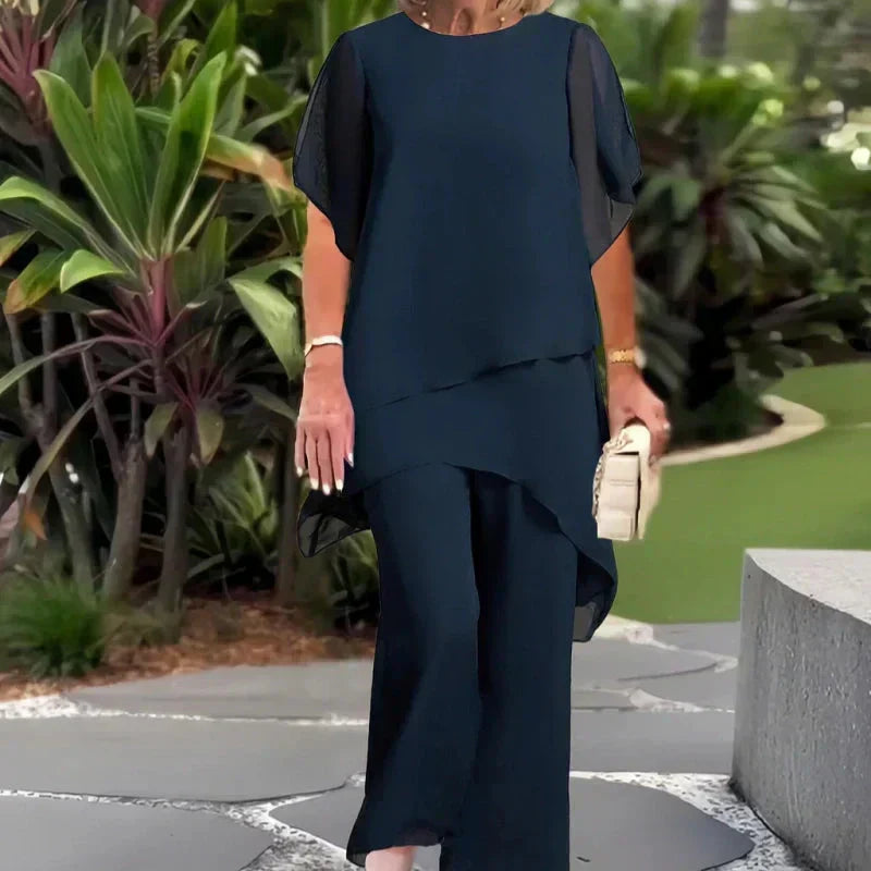 Harper | Elegantes asymmetrisches Set aus Top und Hose