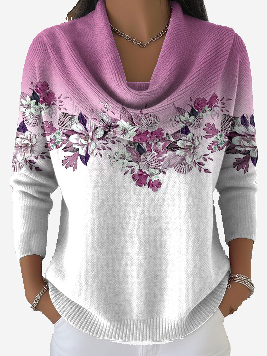 Taliah – Vintage Blumemuster Pullover