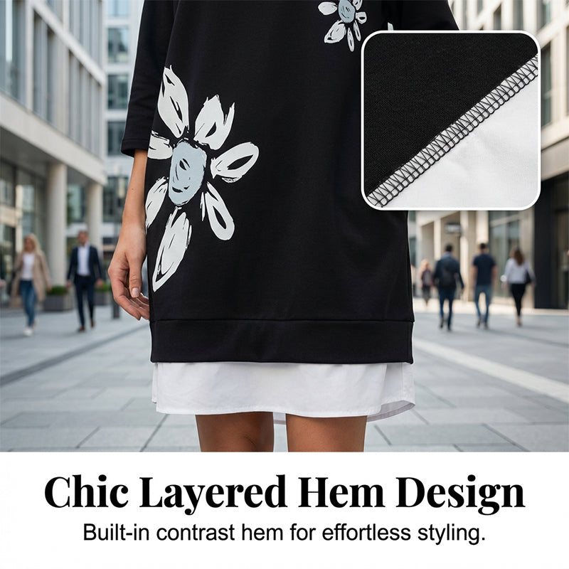 Maelle – Oversize T-Shirt Kleid mit floralem Print