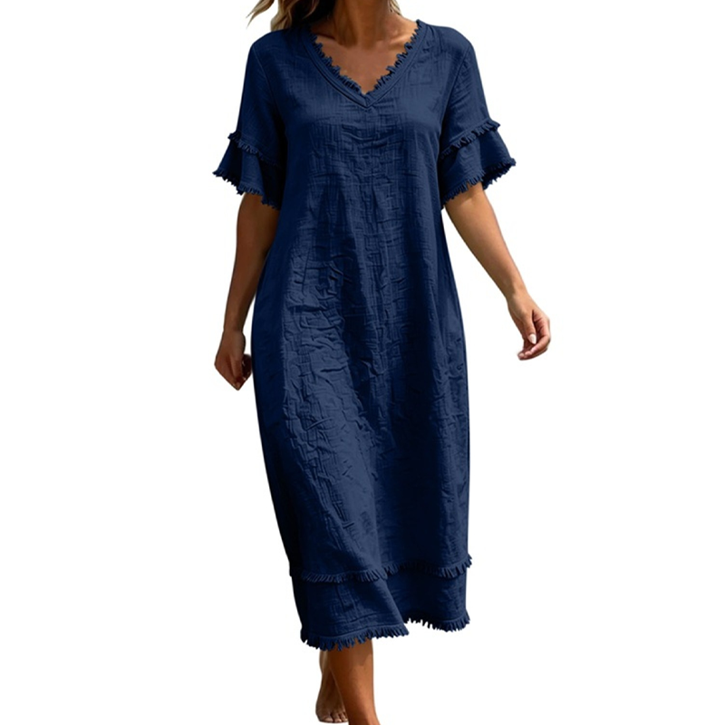 Rosa – Leichtes Strandkleid mit Rüschendetails