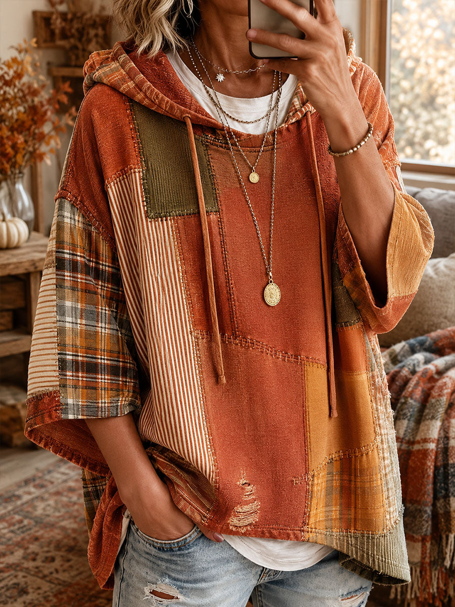 Raluca | Oversize-Hoodie mit herbstlichem Patchwork