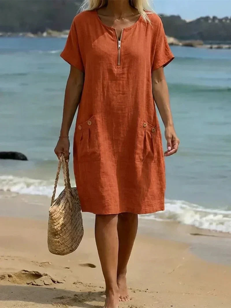 Pascale™ | Maxikleid mit Reißverschluss vorne