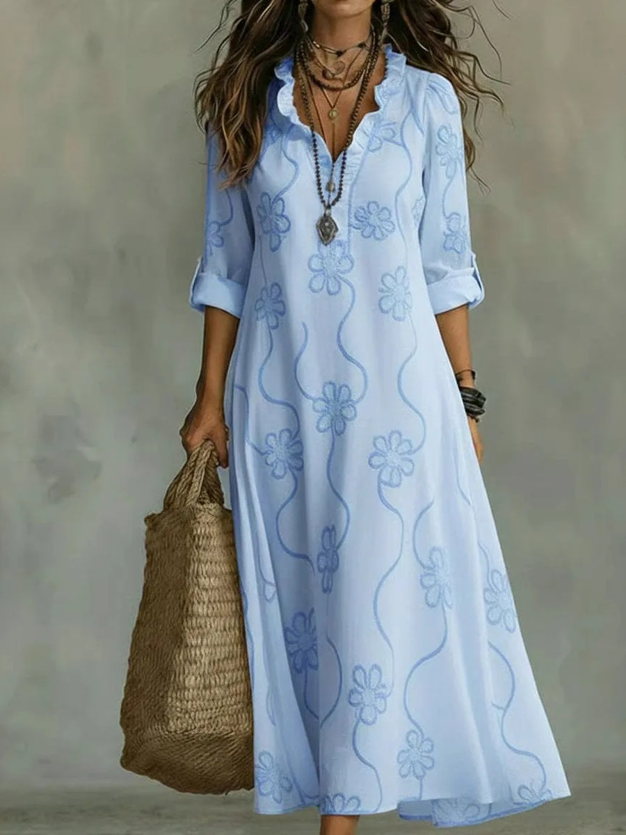 Langes Sommerkleid mit Blumenmuster „Sienna“