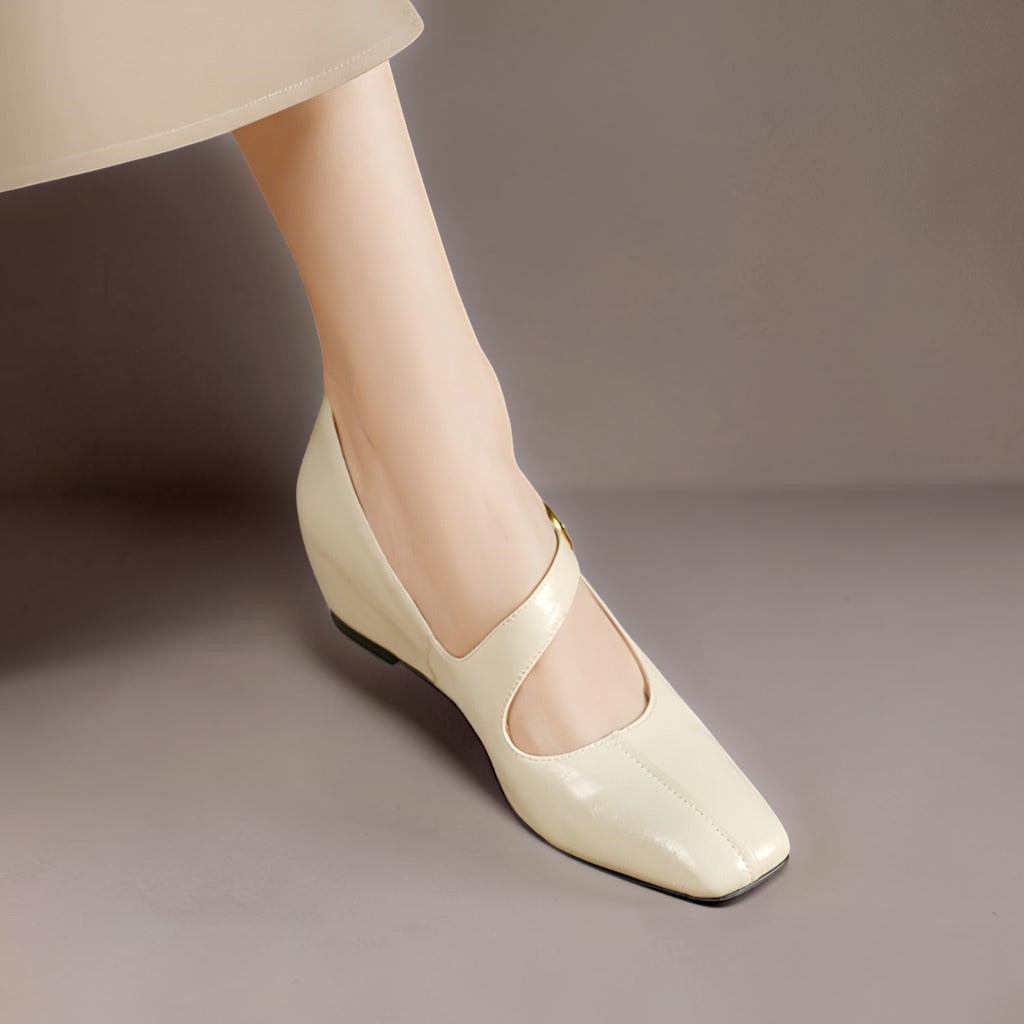 Lone | Mary-Jane-Schuhe aus Echtleder mit eckiger Spitze