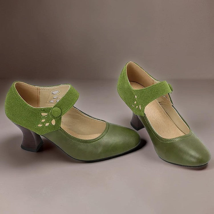 Bente | Elegante Pumps mit Knöchelriemen und Blockabsatz