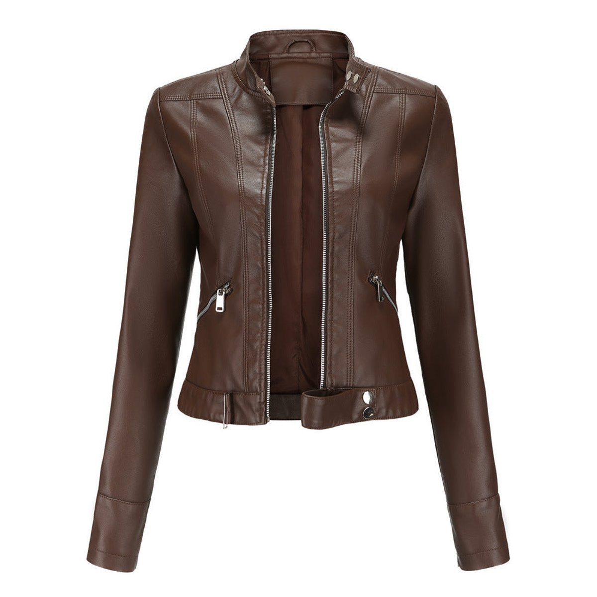 Luana | Kurze Bikerjacke mit Stehkragen