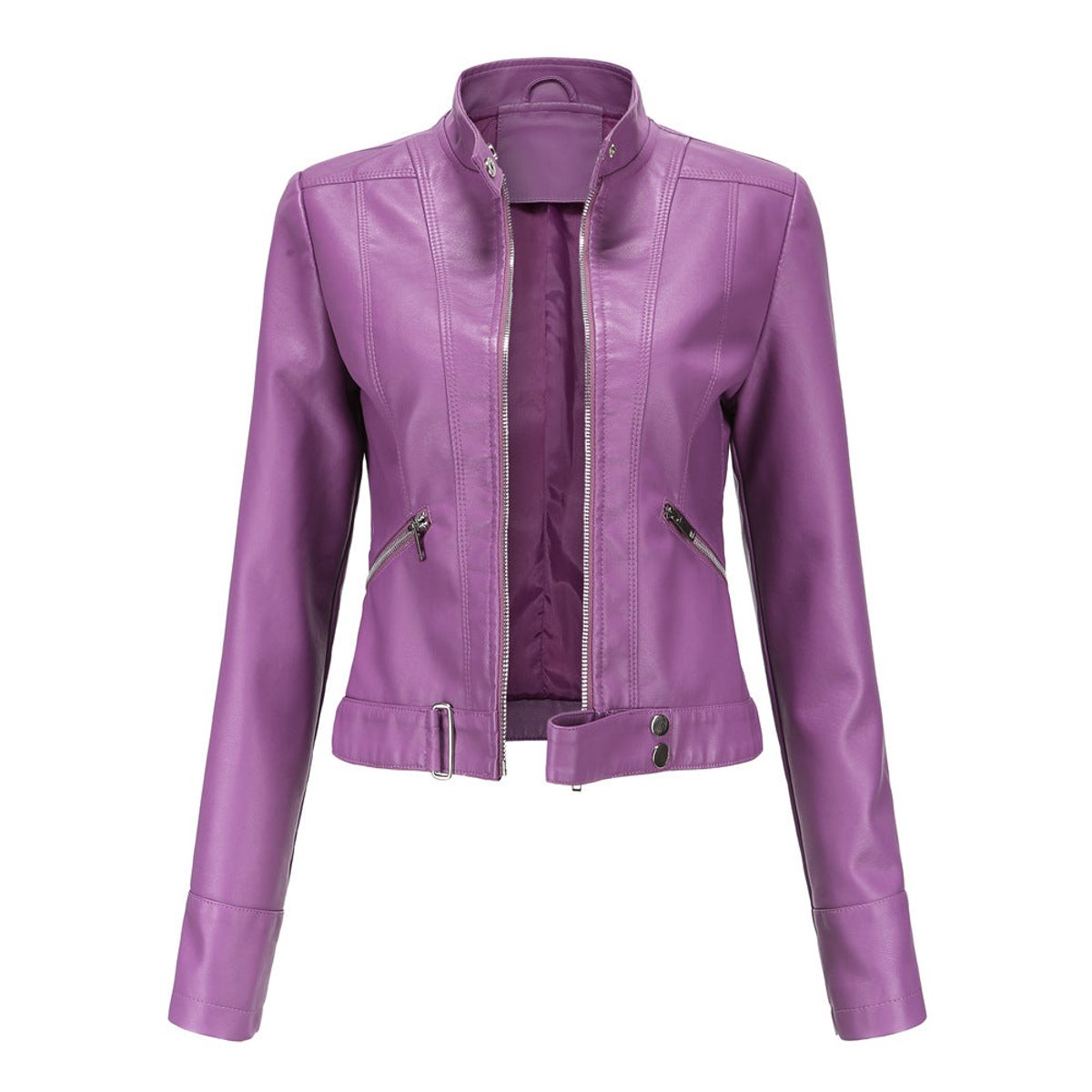 Luana | Kurze Bikerjacke mit Stehkragen