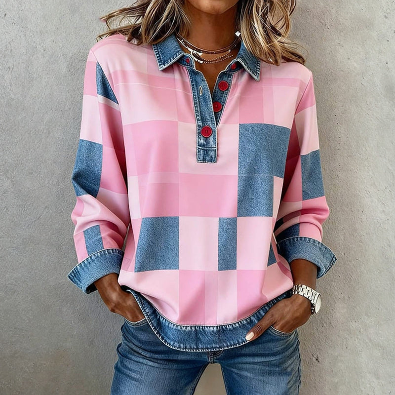 Marieke – Vintage-Sweatshirt mit Karomuster