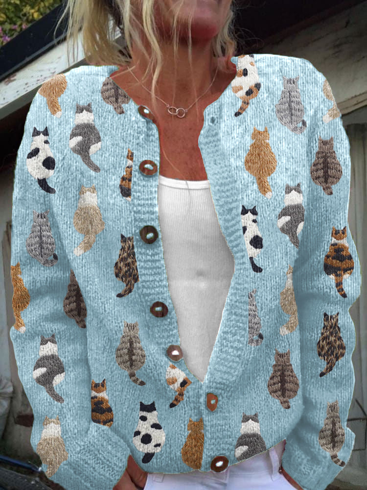 Charlotte™ | Gemütlicher Cardigan mit Katzenprint