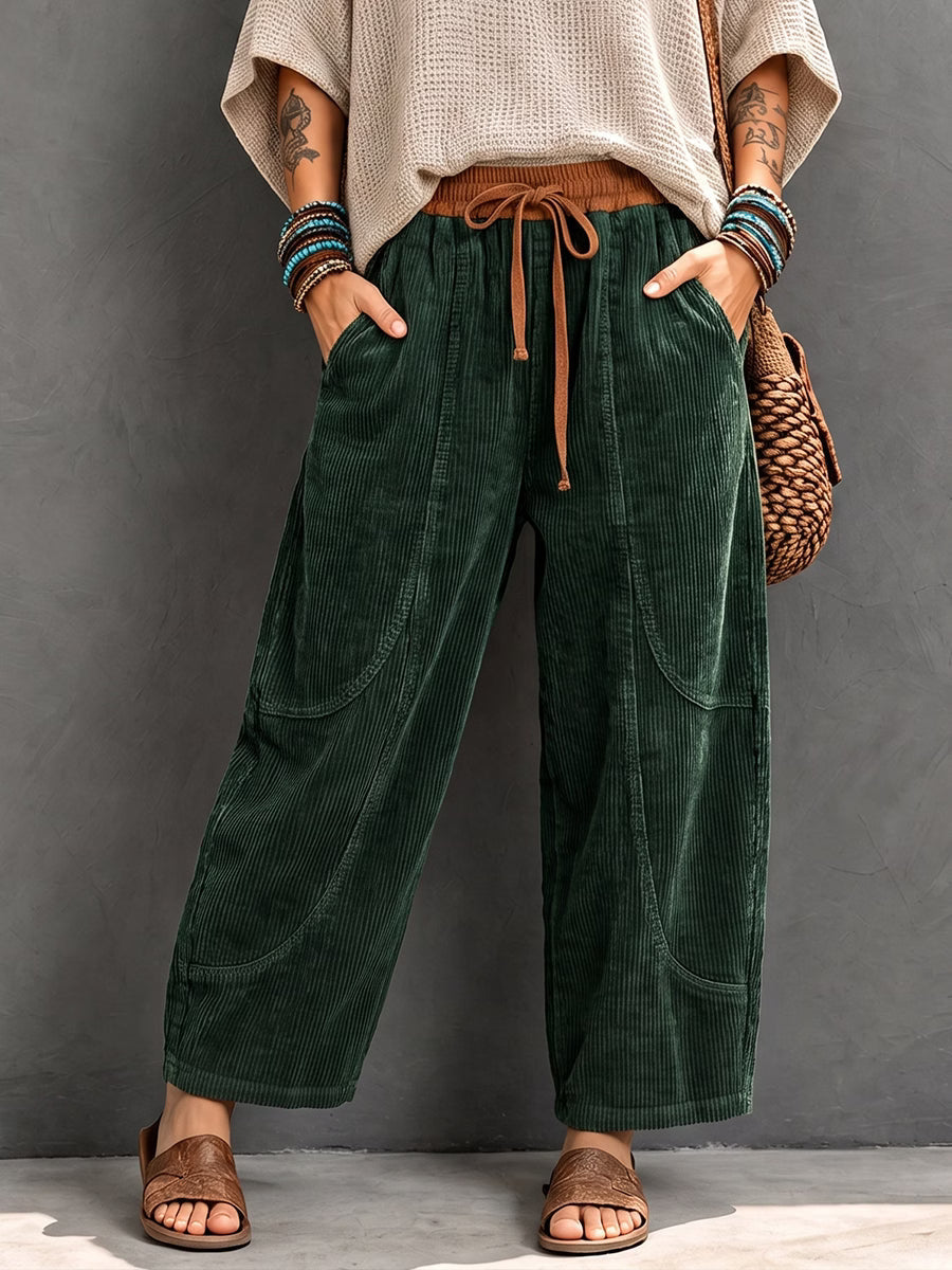 Alma – Fleecegefütterte Cordhose mit lockerer Passform
