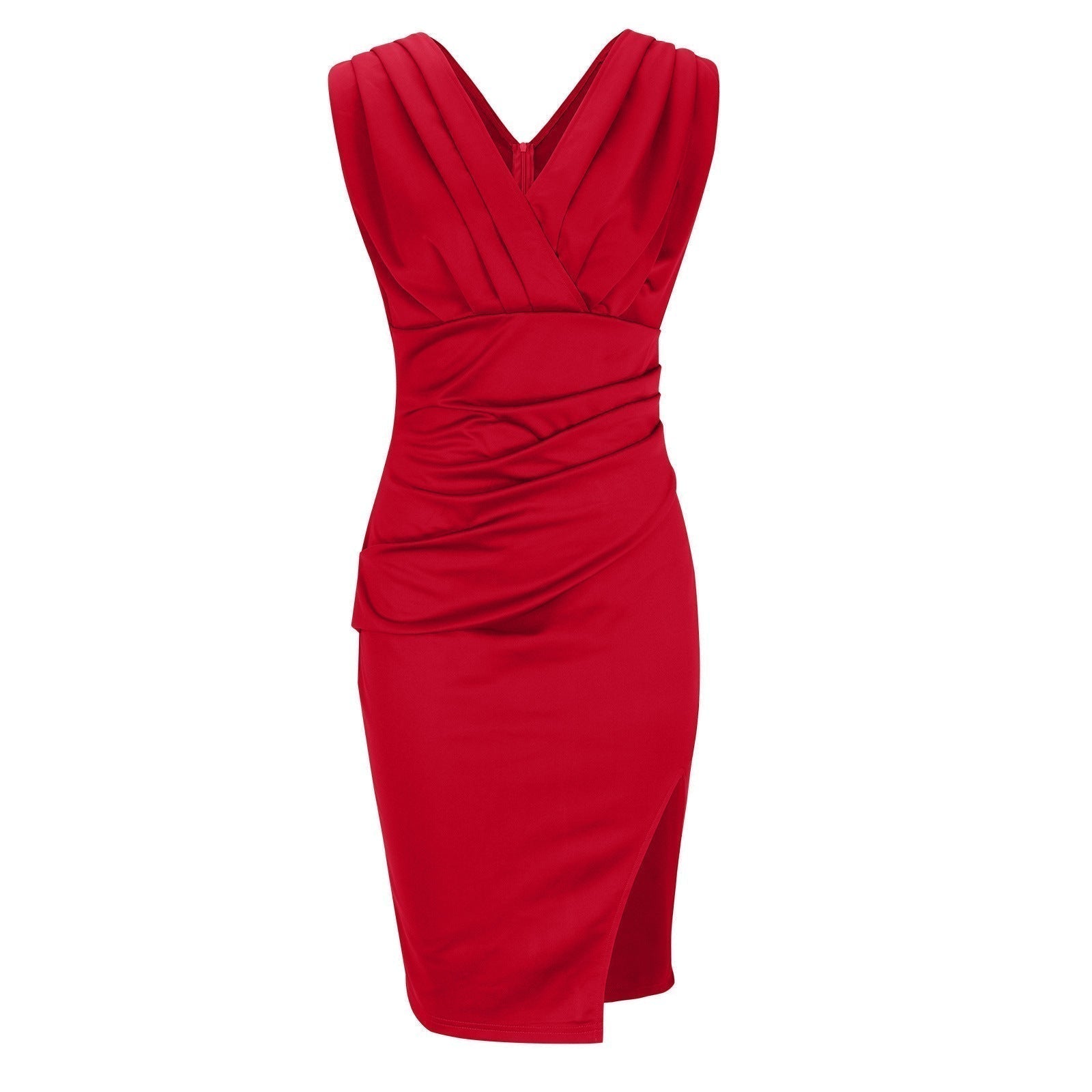 Maud™ | Elegantes Kleid mit V-Ausschnitt und Schlitz