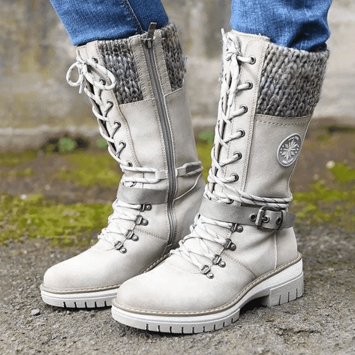 FrostLuxe™ – Wasserdichte Schnürstiefel in mittlerer Höhe