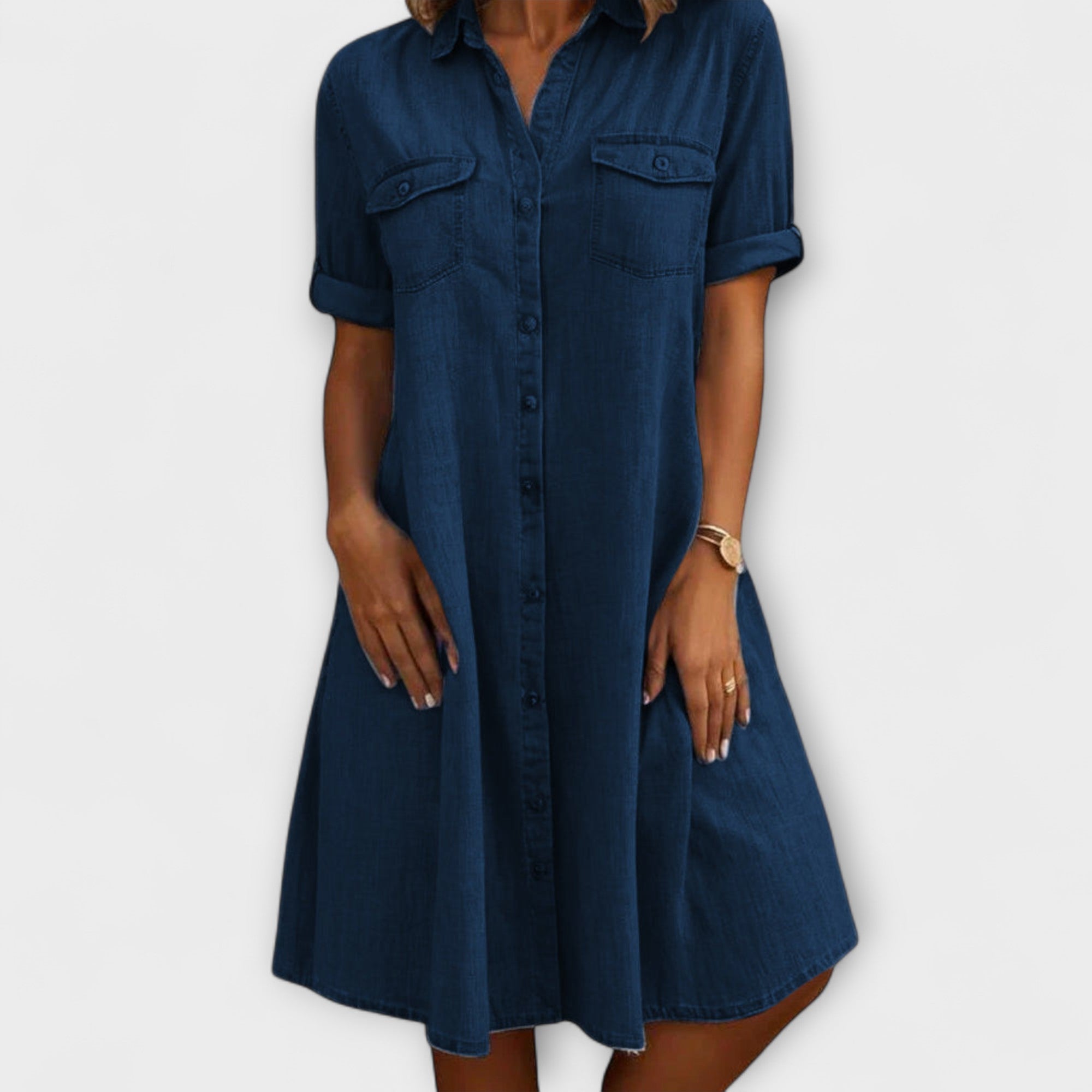 Danna™ | A-Linien-Kleid mit V-Ausschnitt