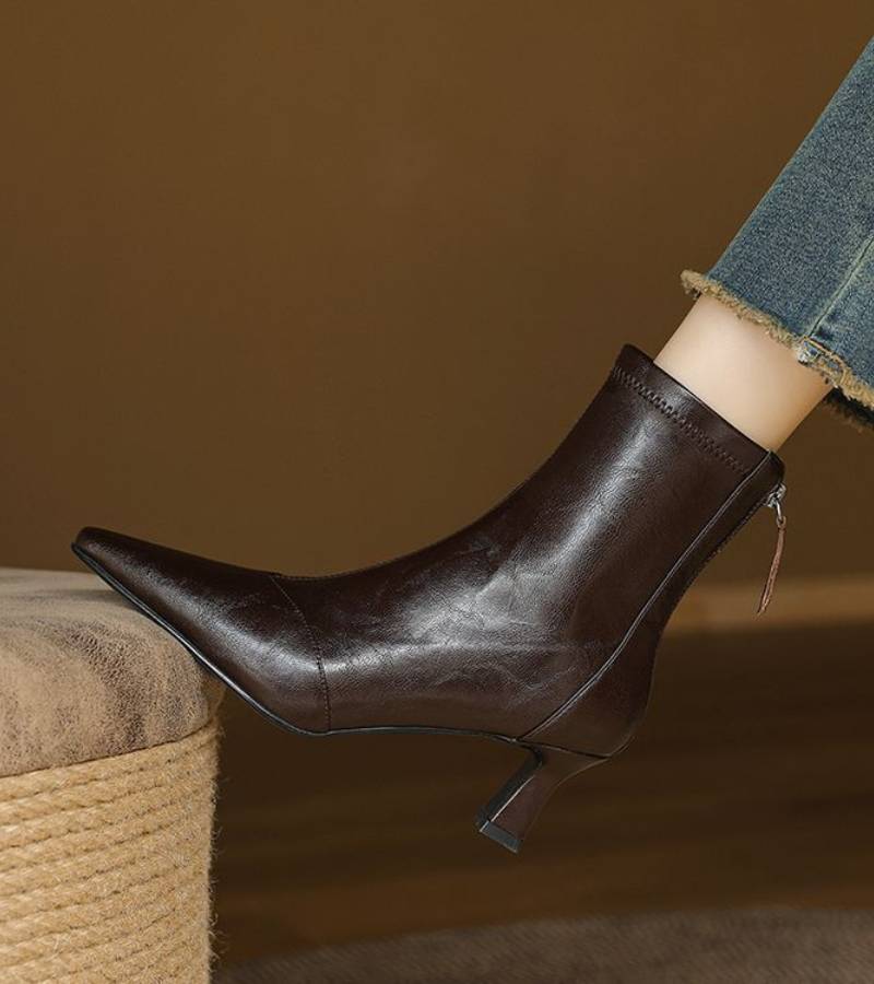 Charlotte-May | Lederstiefeletten mit Absatz