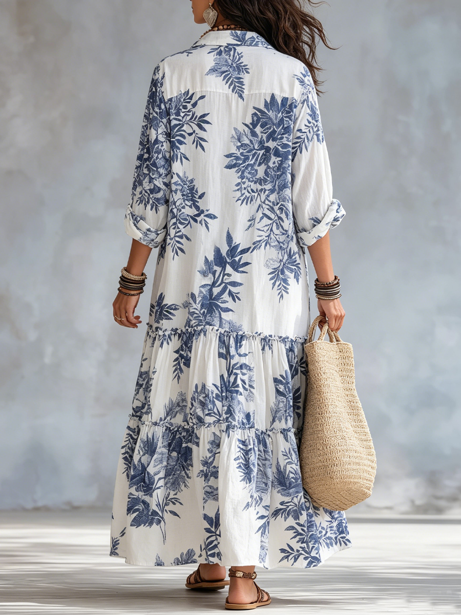 Alvilda – Boho-Maxikleid mit Blumenmuster