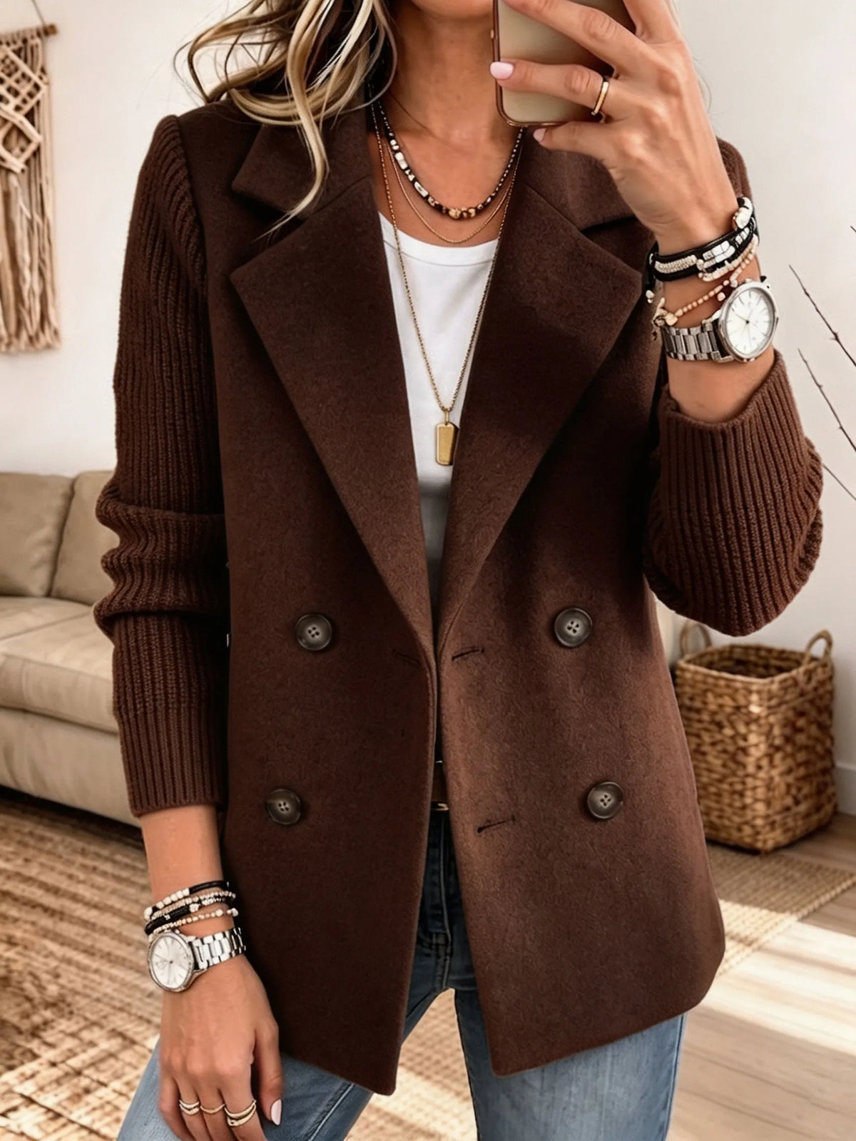 Clara – Blazer mit Strickärmeln