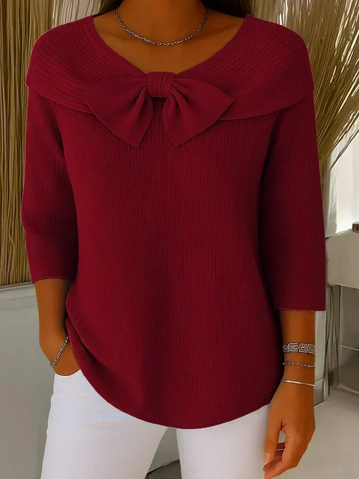 Trinidad | Pullover mit Schleife und Rundhalsausschnitt