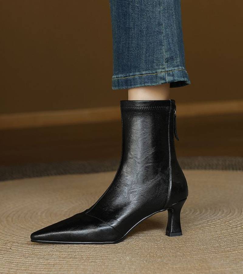 Charlotte-May | Lederstiefeletten mit Absatz