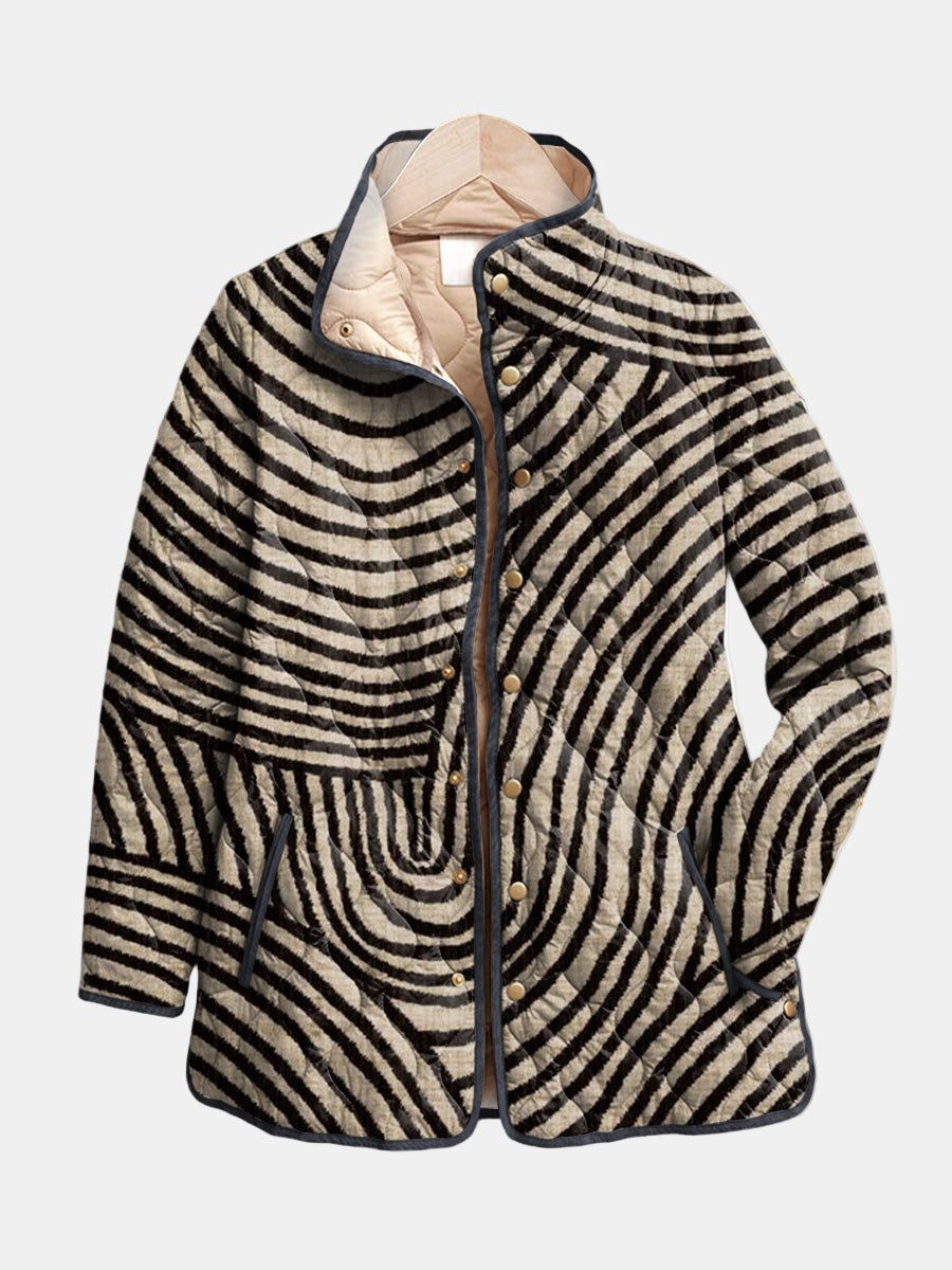 INAYA | RETRO-STEPPJACKE MIT HANDGEZEICHNETEM KREISDESIGN