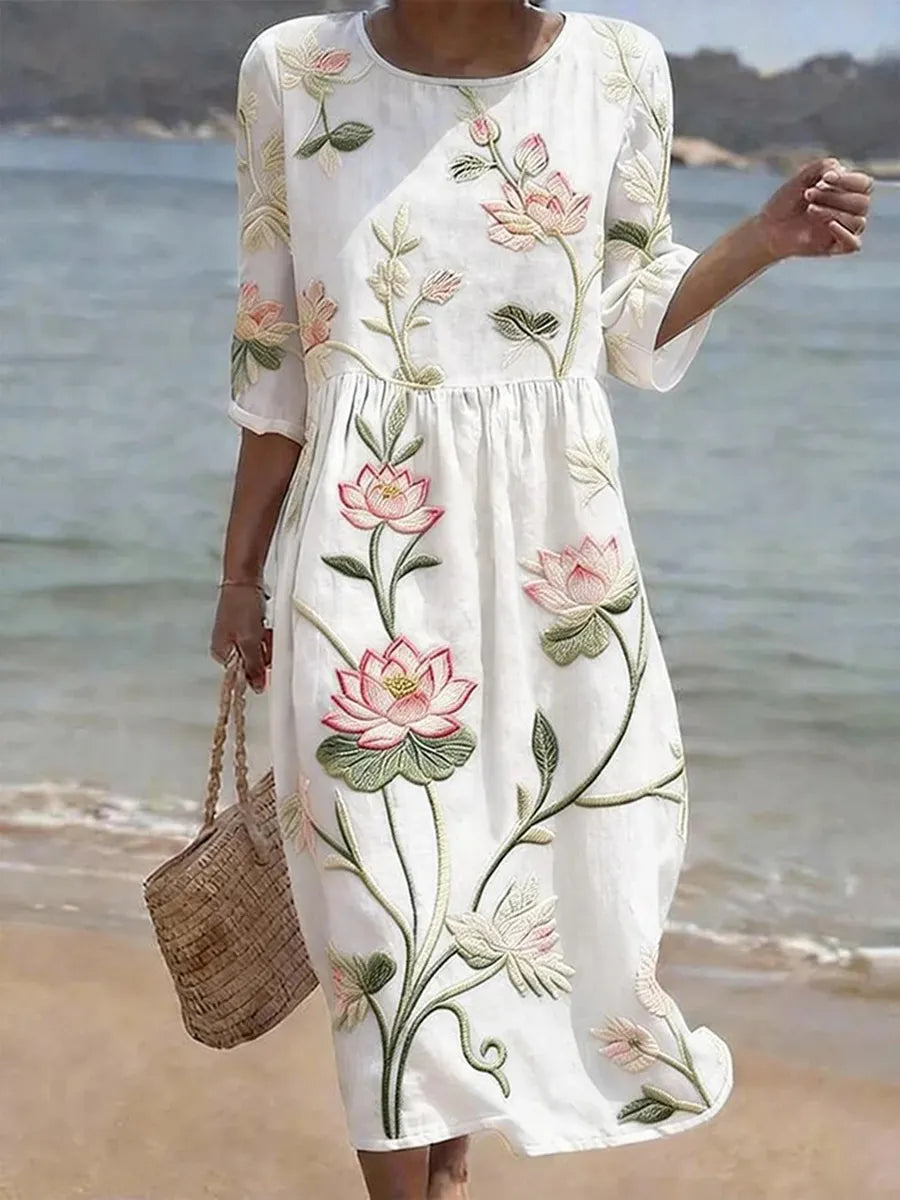 Kayla | Pflanzen & Blumen Print Kleid