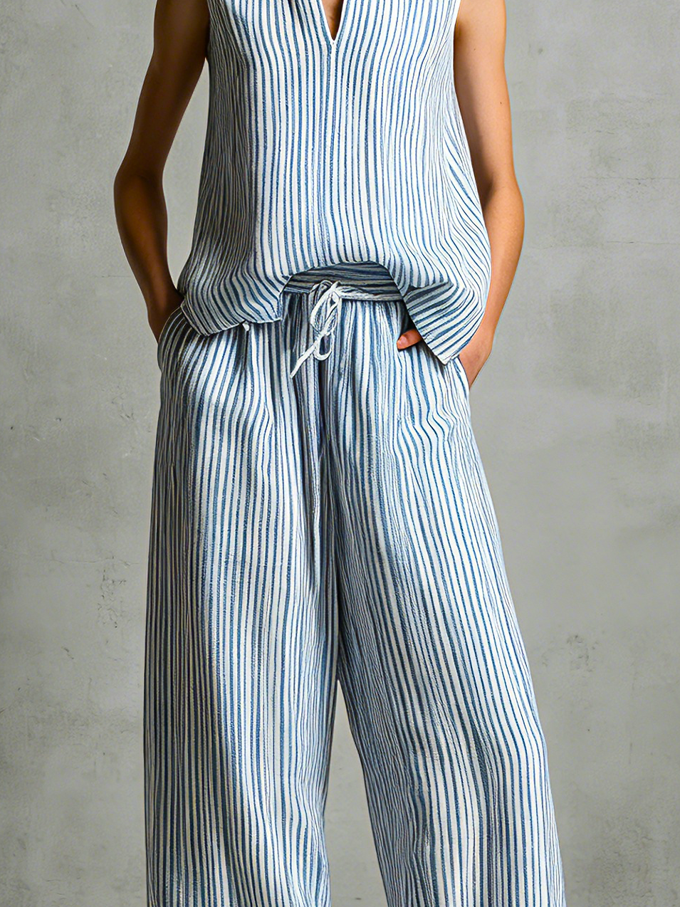 Livia – Gestreiftes Palazzo-Set