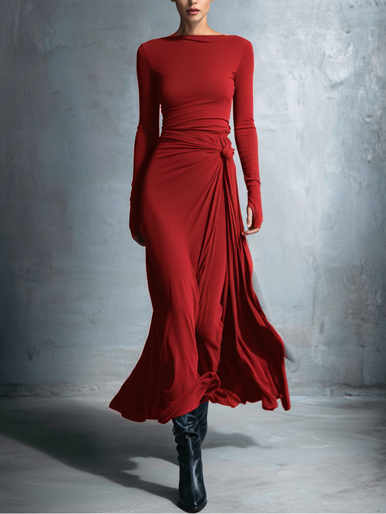 YASMINA | MAXIKLEID MIT SEITLICHER BINDUNG