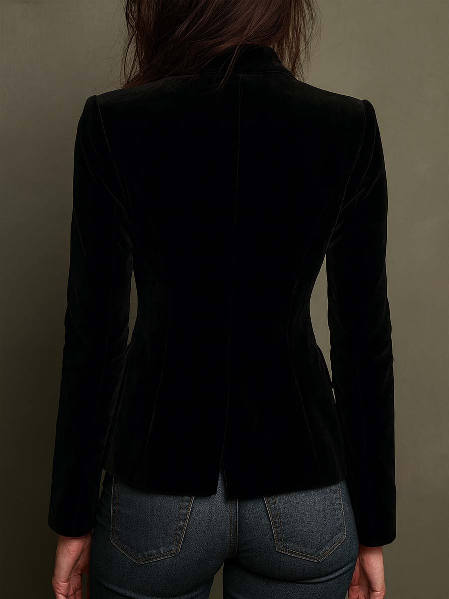 Damen-Blazer mit farbenfroher Blumenstickerei