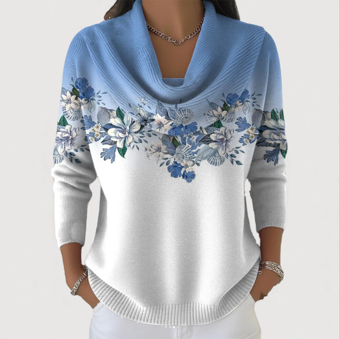 Alba | Floraler Rollkragenpullover