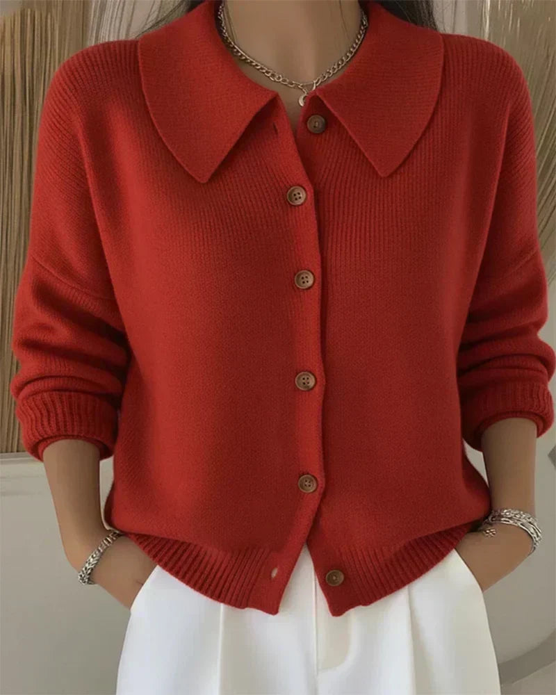 Vega | Strickjacke mit Hemdkragen