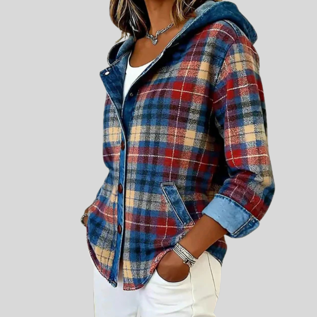 Hildred™ | Karierte Hemdjacke mit Kapuze
