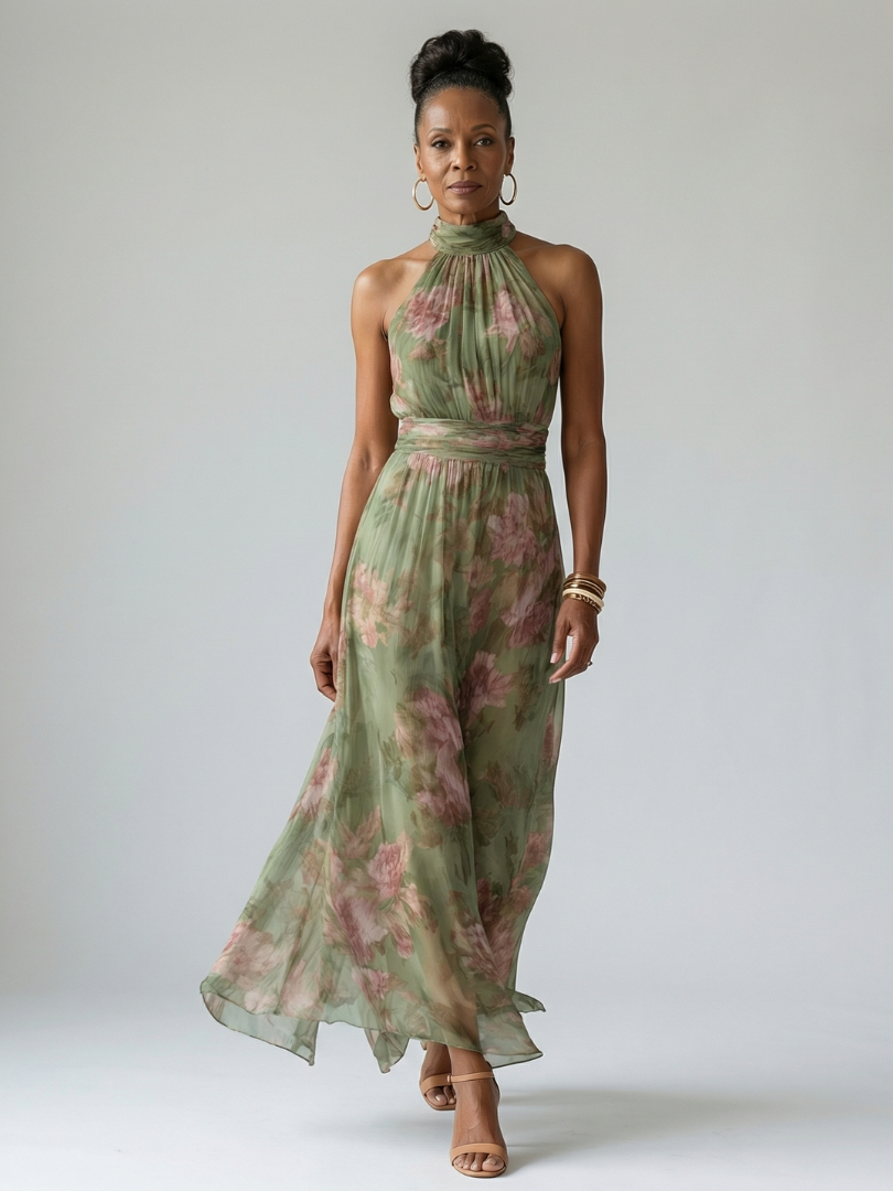 Mirelle | Midikleid mit Rüschenband an der Taille