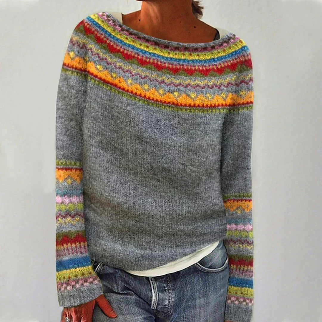 Charlotte - Retro-Strickpullover im skandinavischen Stil