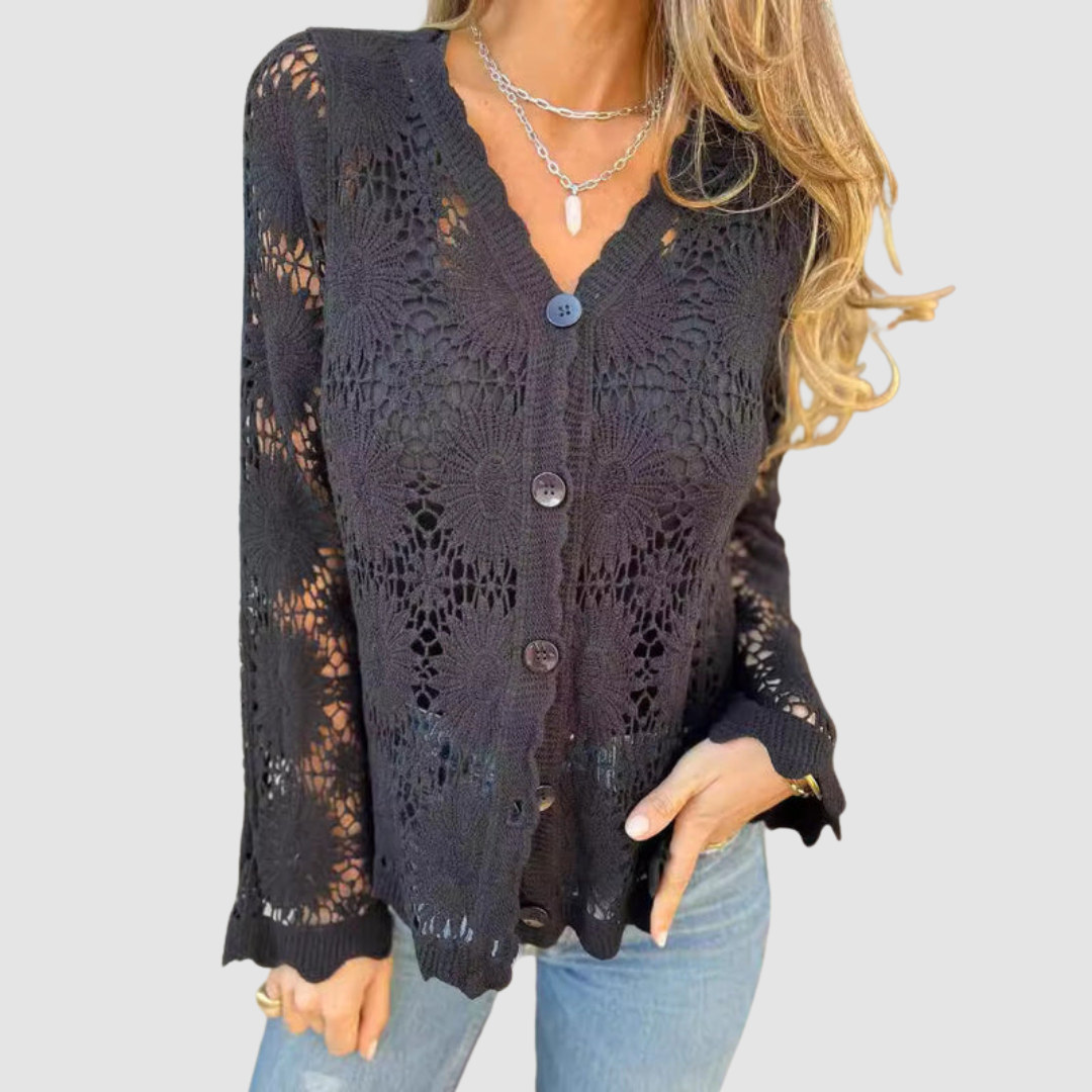 Laurelle™ Spitzen-Cardigan mit V-Ausschnitt