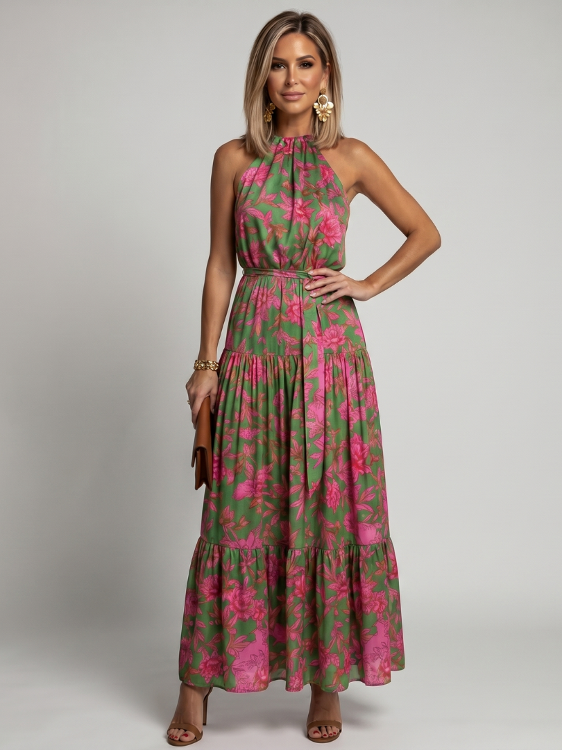 Rowen | Drapiertes Midikleid mit Halter