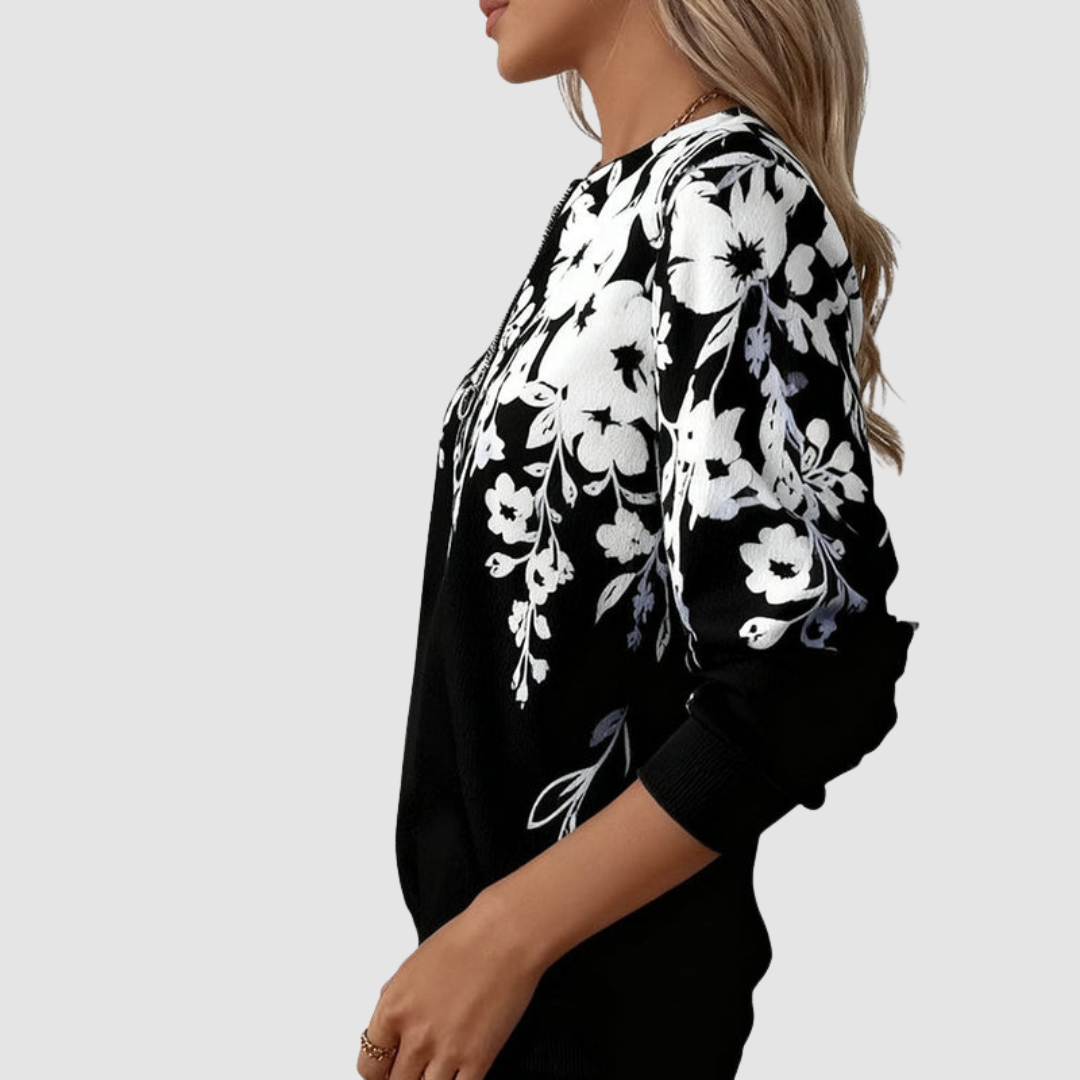 Jillanna™ Sweatshirt mit halbem Reißverschluss