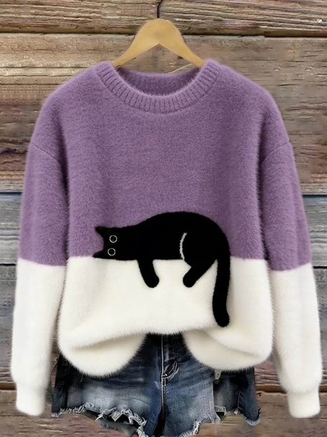 Luna | Damen-Sweatshirt mit Katzenprint