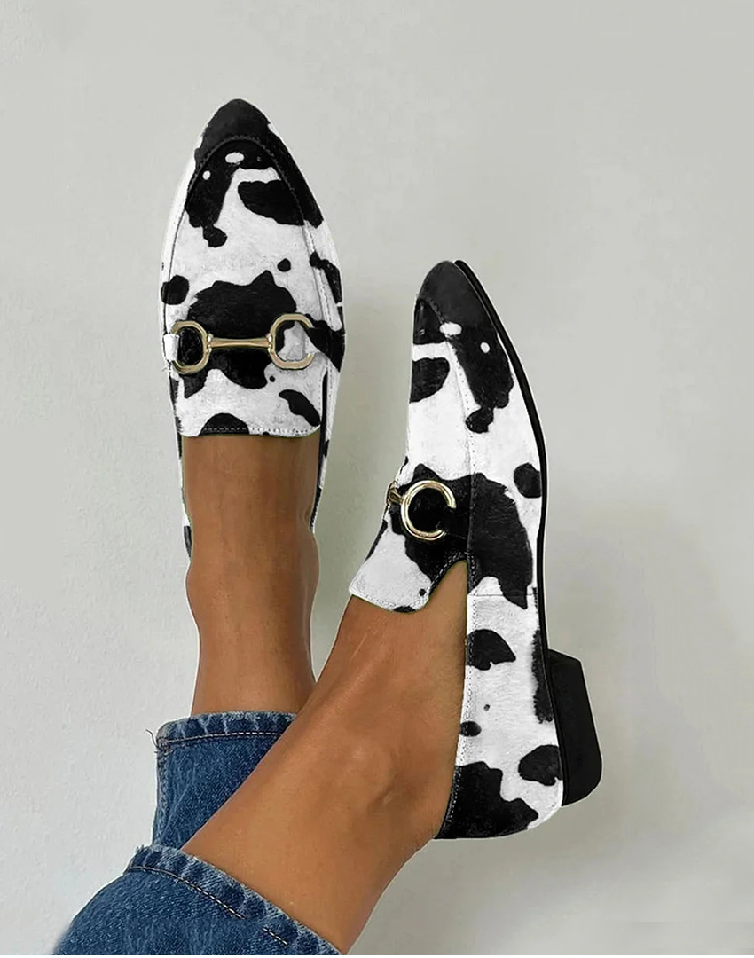 Diana - Bedruckte Loafer mit Schnallendetail