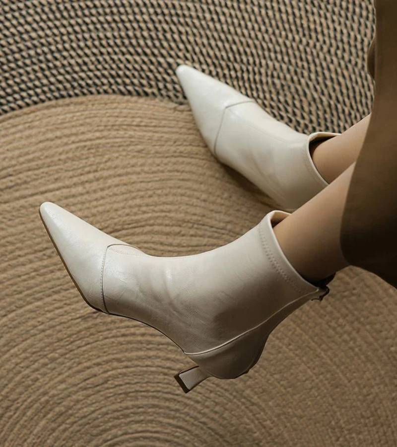 Charlotte-May | Lederstiefeletten mit Absatz