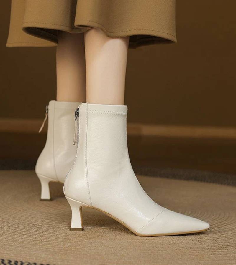 Charlotte-May | Lederstiefeletten mit Absatz