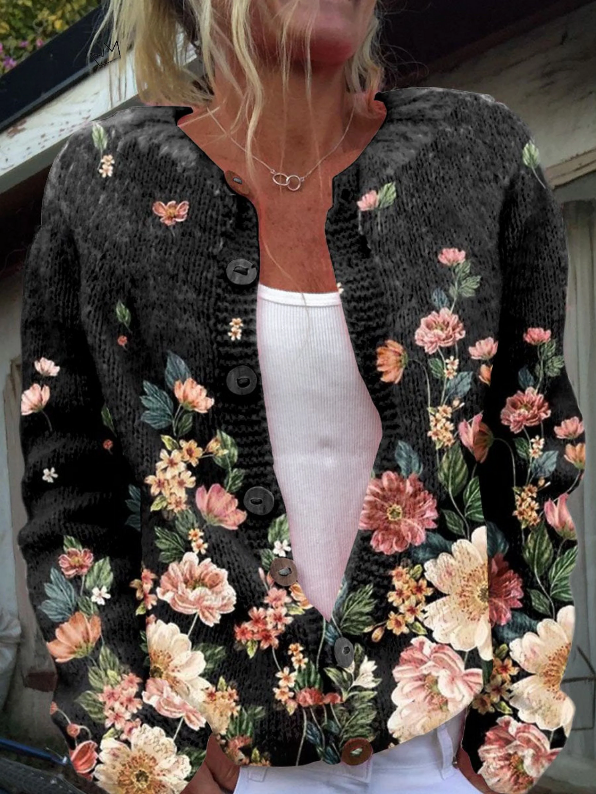 Kivara™ | Vintage-Cardigan mit Blumenprint