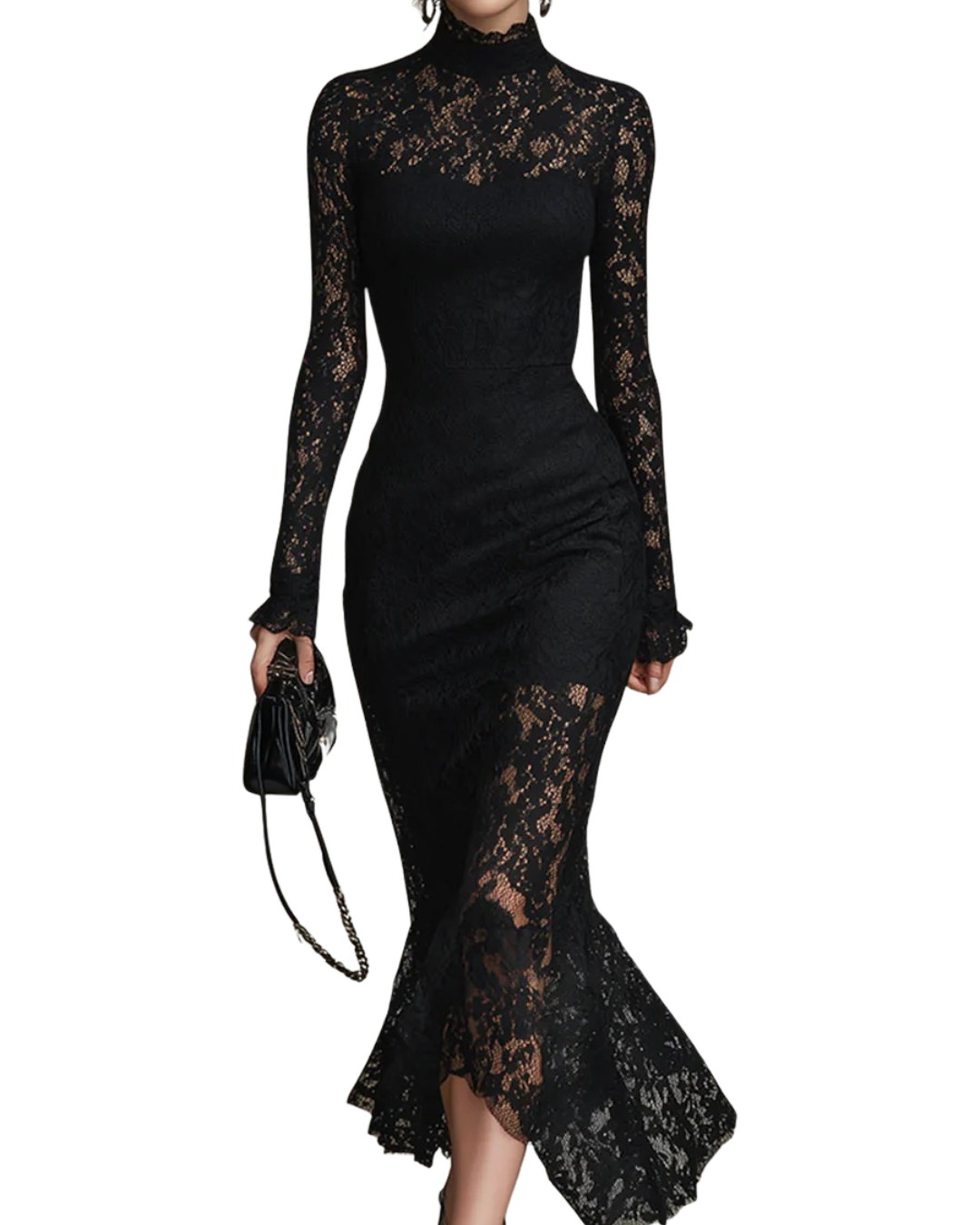 Julia™ | Schwarzes Maxikleid aus Spitze