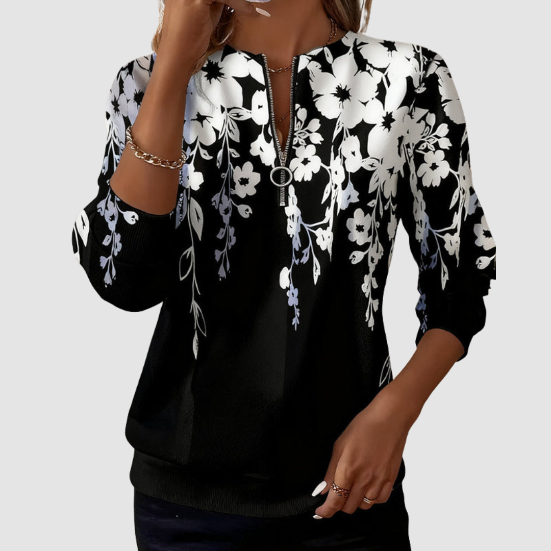 Jillanna™ Sweatshirt mit halbem Reißverschluss