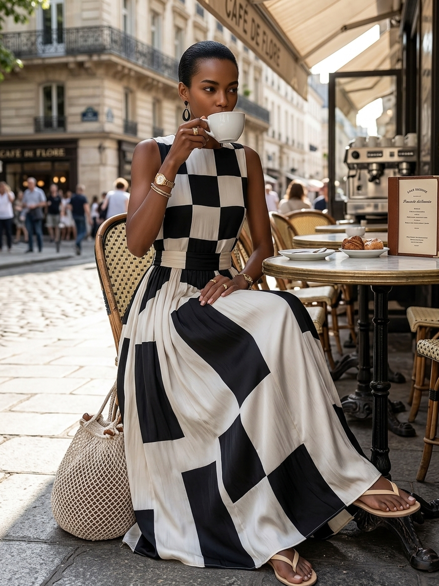 Chloé - Geometrisches Maxikleid
