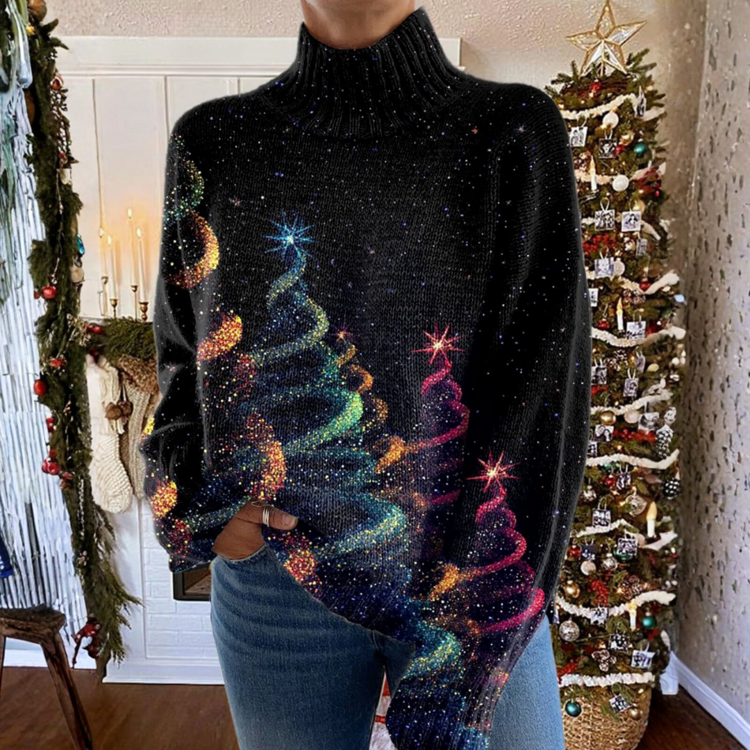 Stella - Pullover mit glitzerndem Weihnachtsbaummotiv