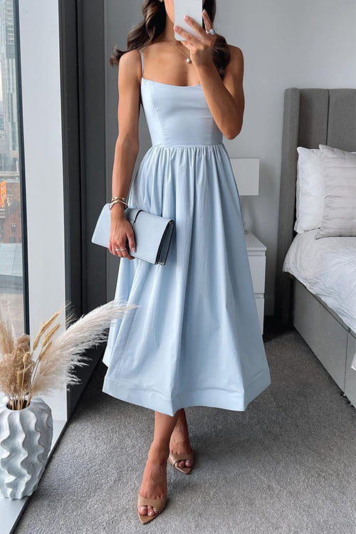 Giselle™ | A-Linie Midikleid mit schmalen Trägern
