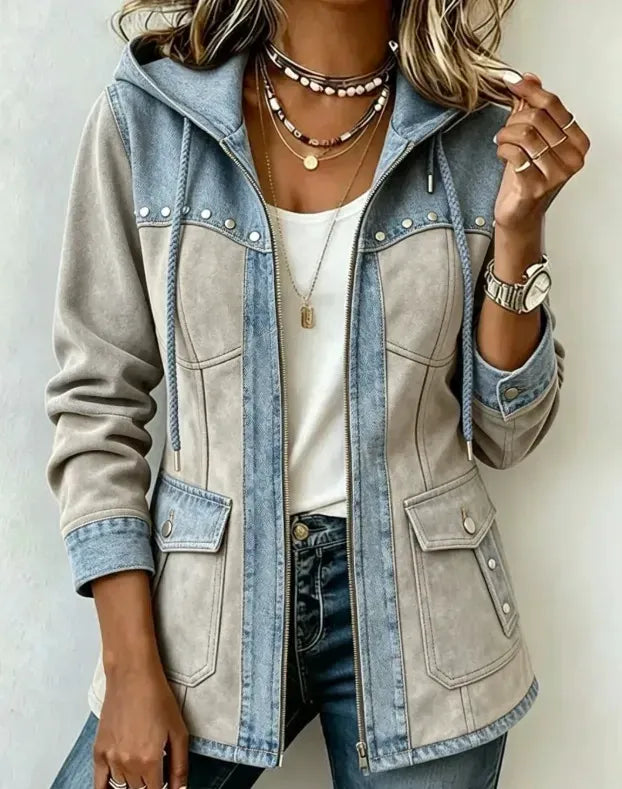 Lena – Patchwork-Jacke mit Kapuze