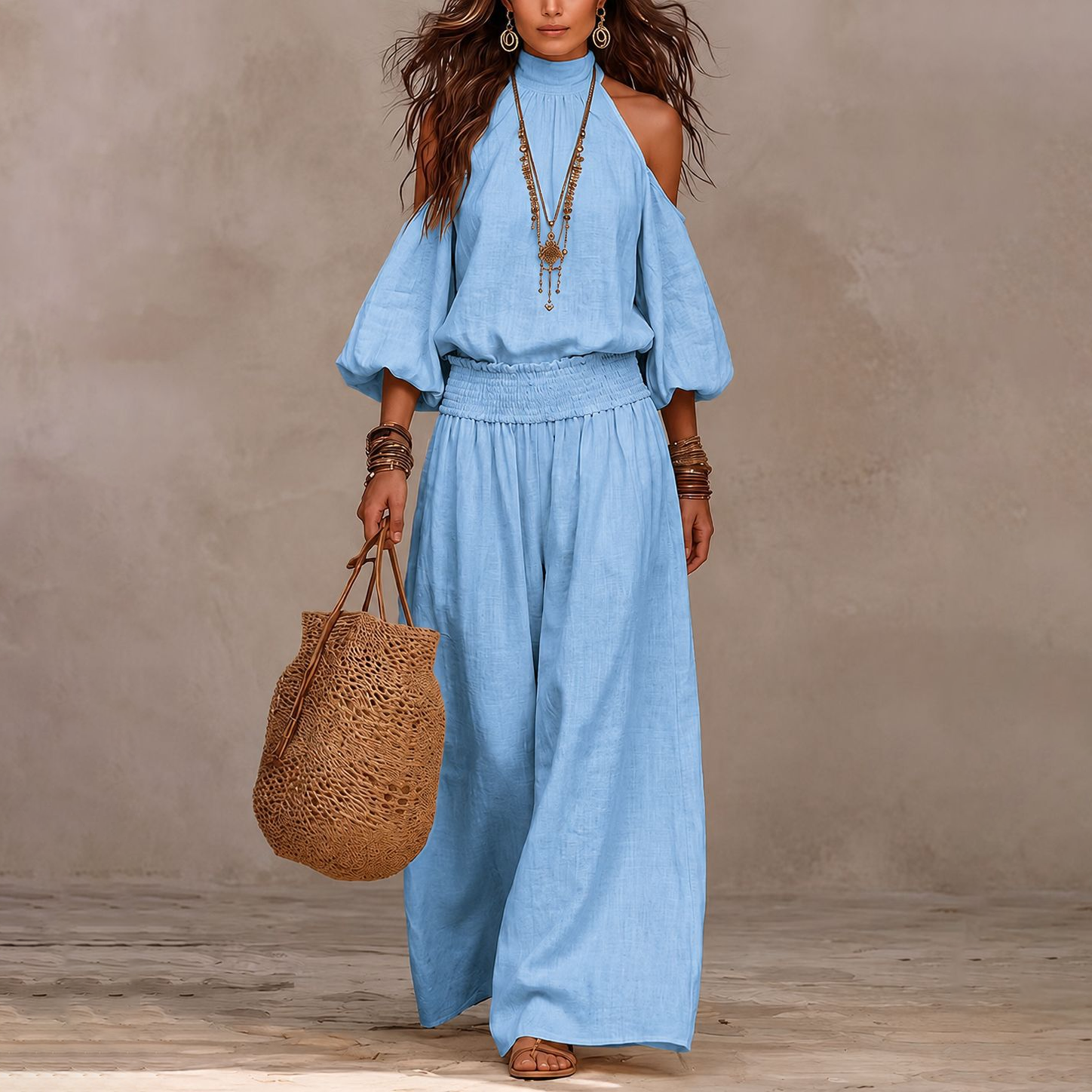 Isla – Boho-Zweiteiler mit weiter Hose